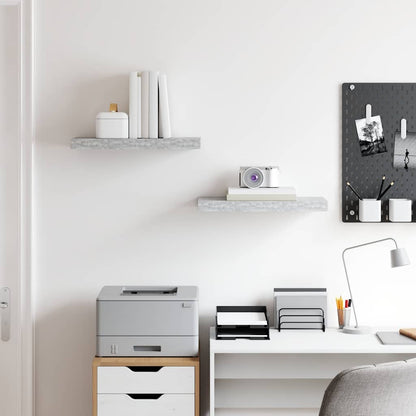 vidaXL Étagères murales flottantes 2 pcs Gris béton 50x23x3,8 cm MDF