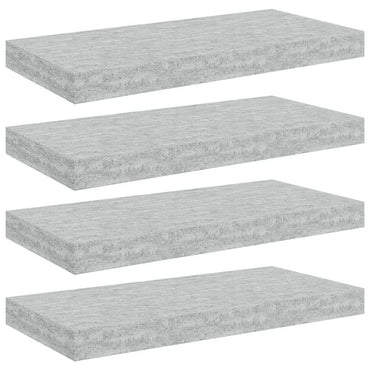 vidaXL Étagères murales flottantes 4 pcs Gris béton 50x23x3,8 cm MDF