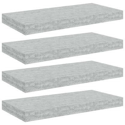 vidaXL Étagères murales flottantes 4 pcs Gris béton 50x23x3,8 cm MDF