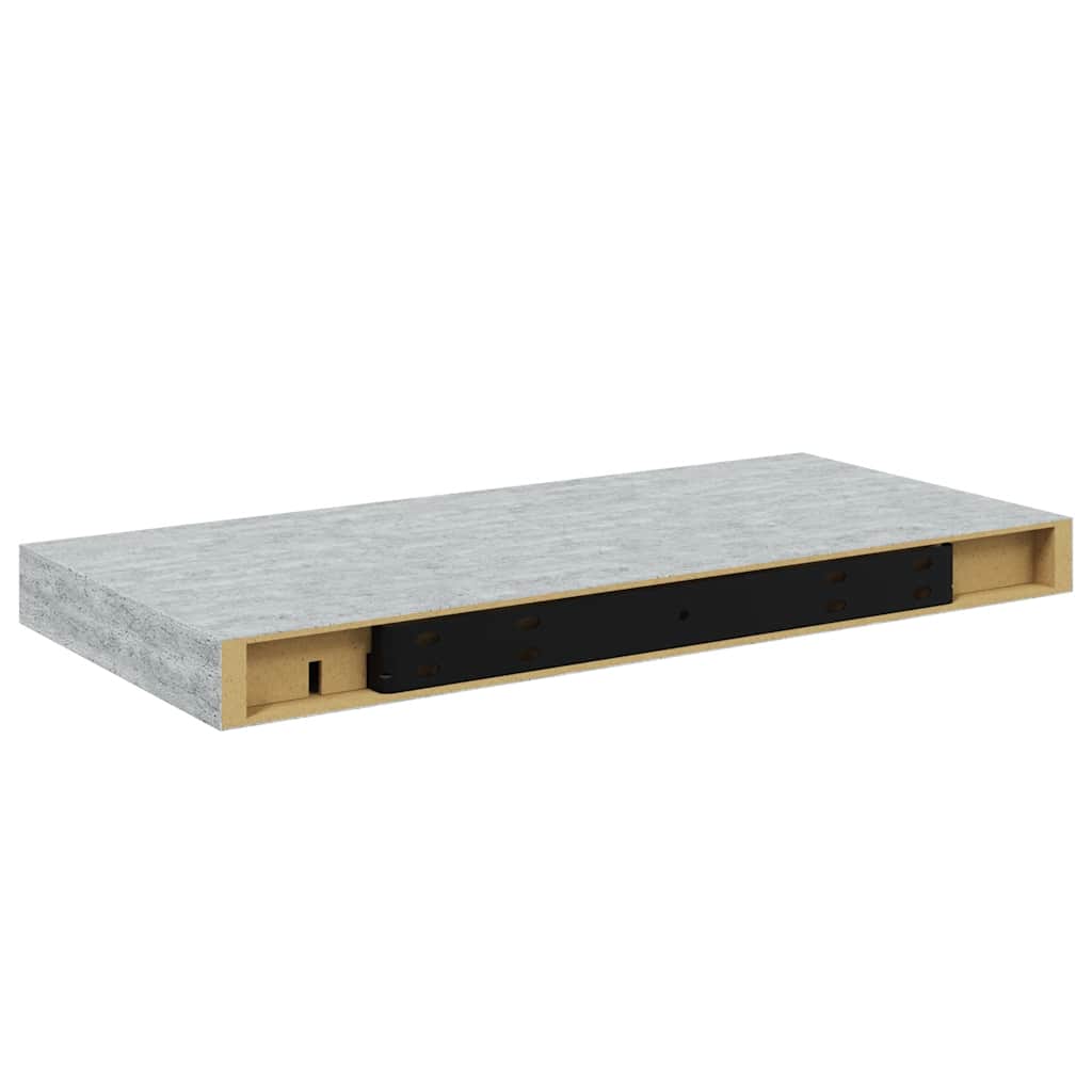 vidaXL Étagères murales flottantes 4 pcs Gris béton 50x23x3,8 cm MDF