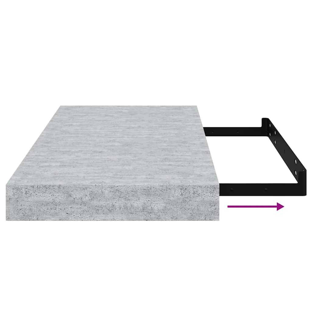 vidaXL Étagères murales flottantes 4 pcs Gris béton 50x23x3,8 cm MDF