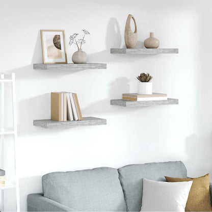 vidaXL Étagères murales flottantes 4 pcs Gris béton 50x23x3,8 cm MDF