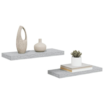 vidaXL Étagères murales flottantes 2 pcs Gris béton 60x23,5x3,8 cm MDF
