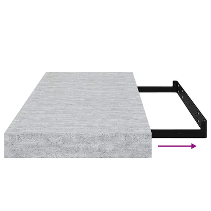 vidaXL Étagères murales flottantes 2 pcs Gris béton 60x23,5x3,8 cm MDF