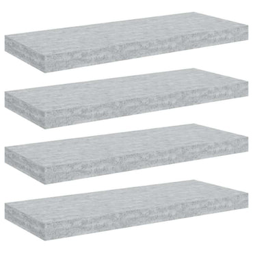 vidaXL Étagères flottantes 4 pcs Gris béton 60x23,5x3,8 cm MDF