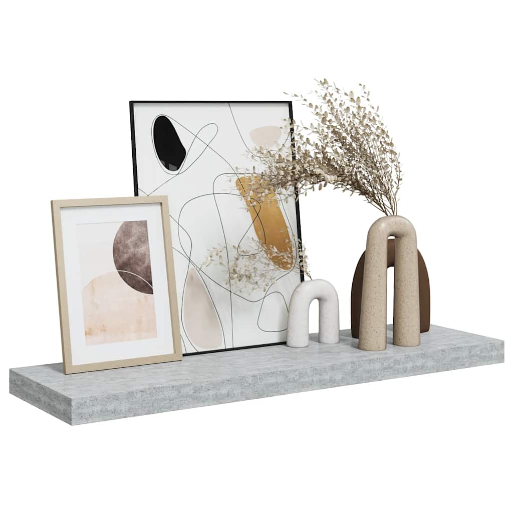 vidaXL Étagère murale gris béton 80x23,5x3,8 cm MDF