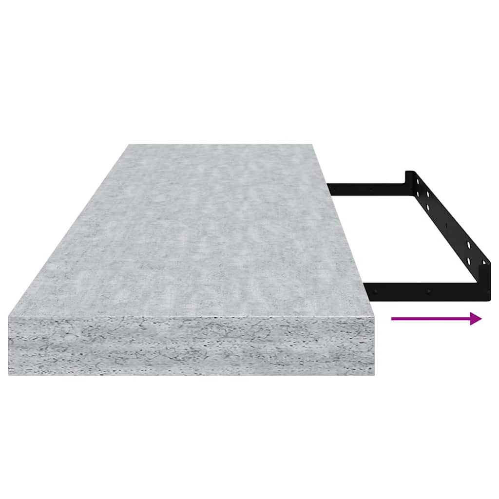 vidaXL Étagère murale gris béton 80x23,5x3,8 cm MDF