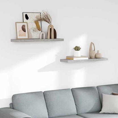 vidaXL Étagères murales 2 pcs Gris béton 80x23,5x3,8 cm MDF