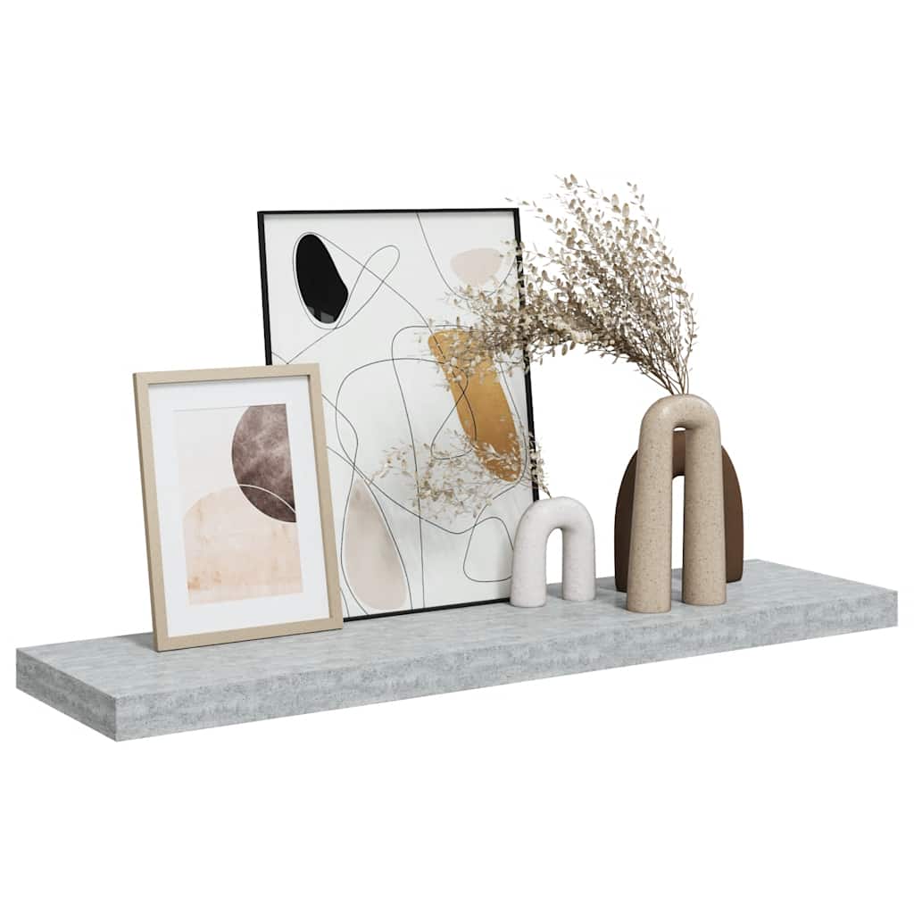 vidaXL Étagère flottante gris béton 90x23,5x3,8 cm MDF