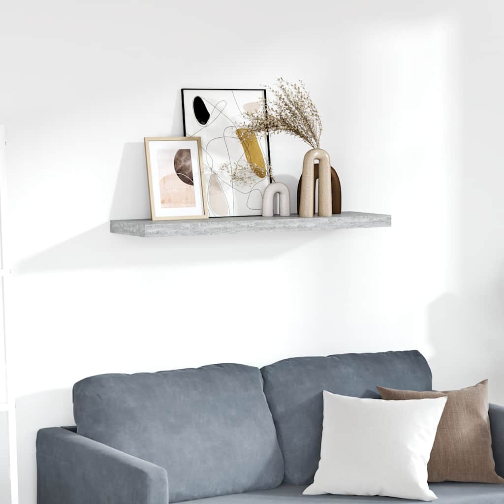 vidaXL Étagère flottante gris béton 90x23,5x3,8 cm MDF