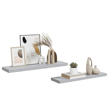 vidaXL Étagères murales flottantes 2 pcs Gris béton 90x23,5x3,8 cm MDF