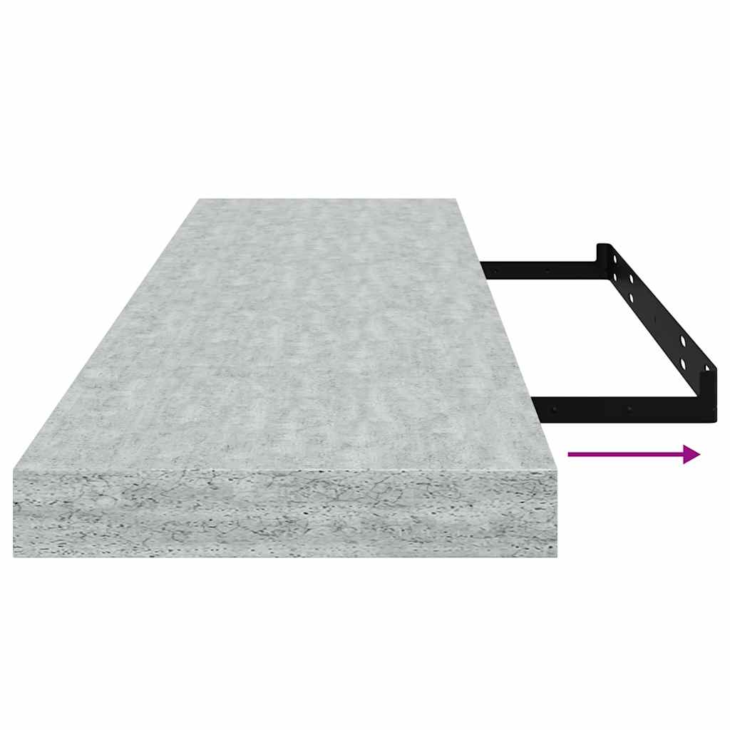 vidaXL Étagères murales flottantes 2 pcs Gris béton 90x23,5x3,8 cm MDF