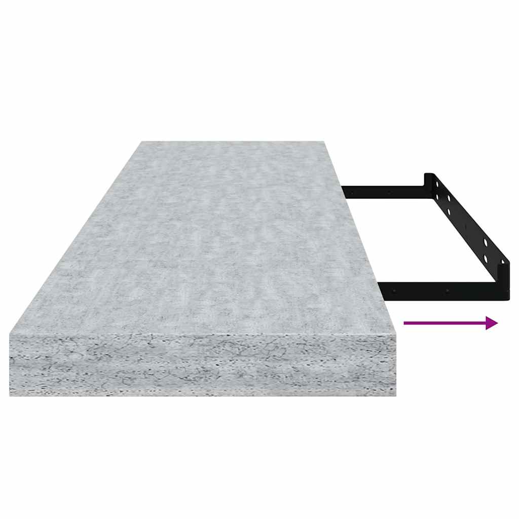 vidaXL Schweberegale 4 Stk. Betongrau 90x23,5x3,8 cm MDF