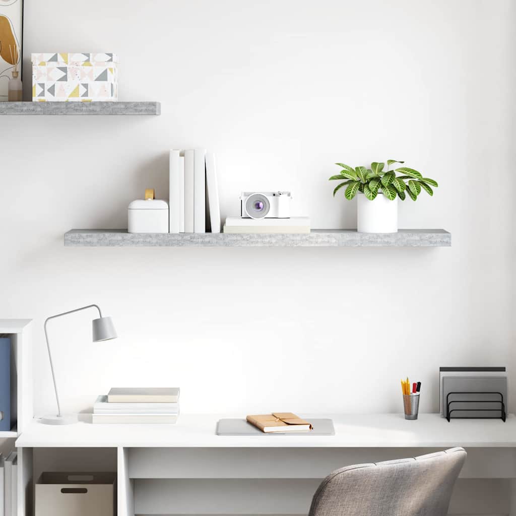 vidaXL Étagère flottante gris béton 120x23,5x3,8 cm MDF