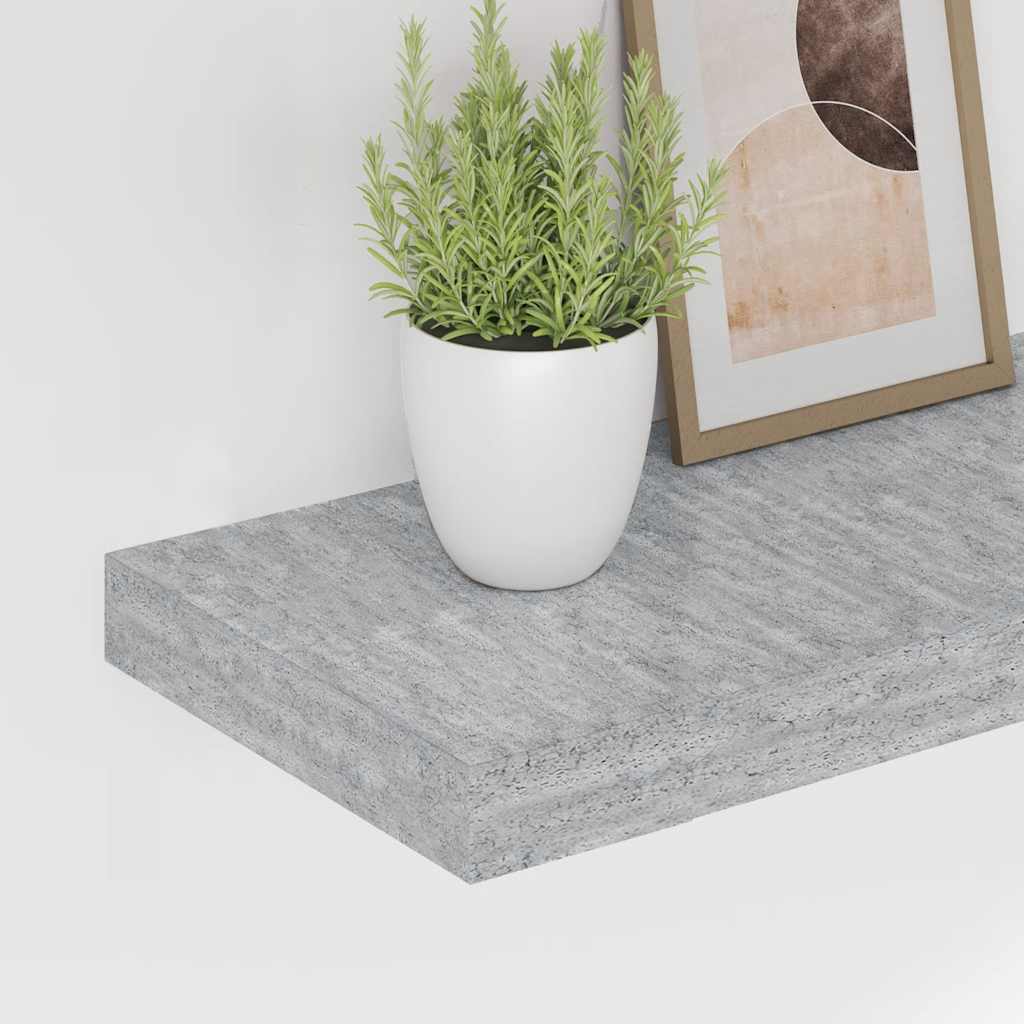 vidaXL Étagère flottante gris béton 120x23,5x3,8 cm MDF