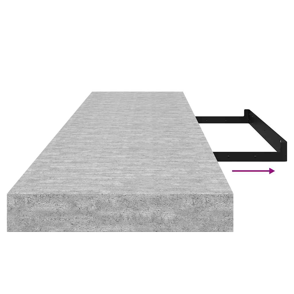 vidaXL Étagère flottante gris béton 120x23,5x3,8 cm MDF