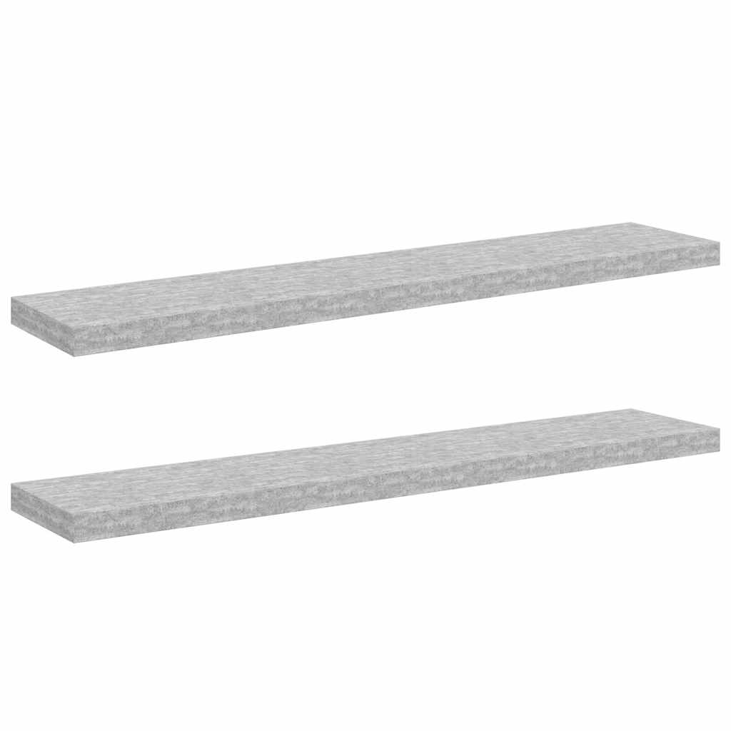 vidaXL Étagères murales 2 pcs Gris béton 120x23,5x3,8 cm MDF