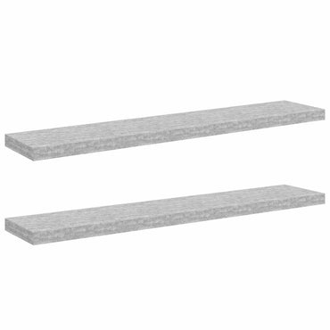 vidaXL Étagères murales 2 pcs Gris béton 120x23,5x3,8 cm MDF