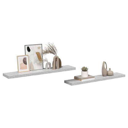 vidaXL Étagères murales 2 pcs Gris béton 120x23,5x3,8 cm MDF