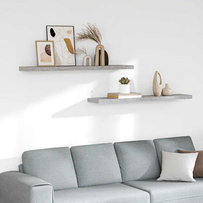 vidaXL Étagères murales 2 pcs Gris béton 120x23,5x3,8 cm MDF