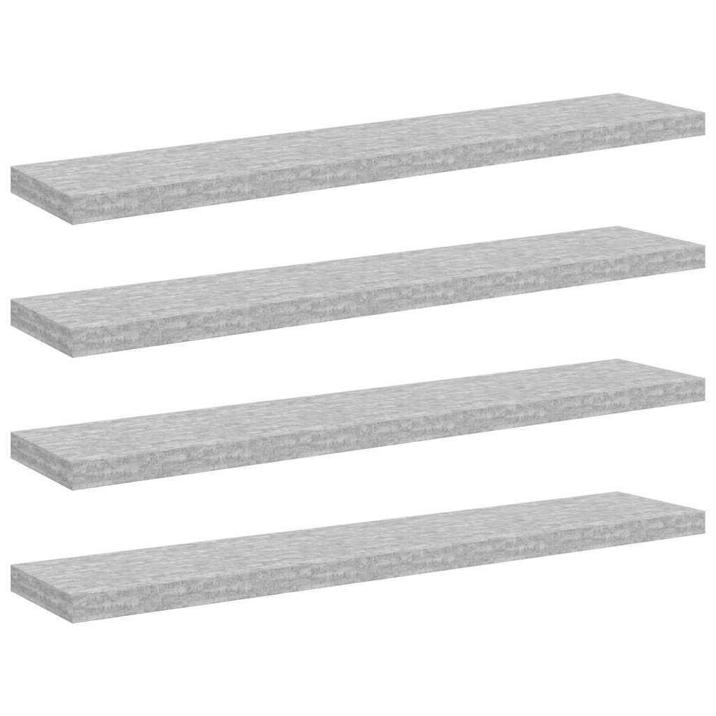 vidaXL Étagères murales 4 pcs Gris béton 120x23,5x3,8 cm MDF