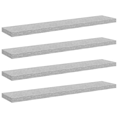 vidaXL Étagères murales 4 pcs Gris béton 120x23,5x3,8 cm MDF