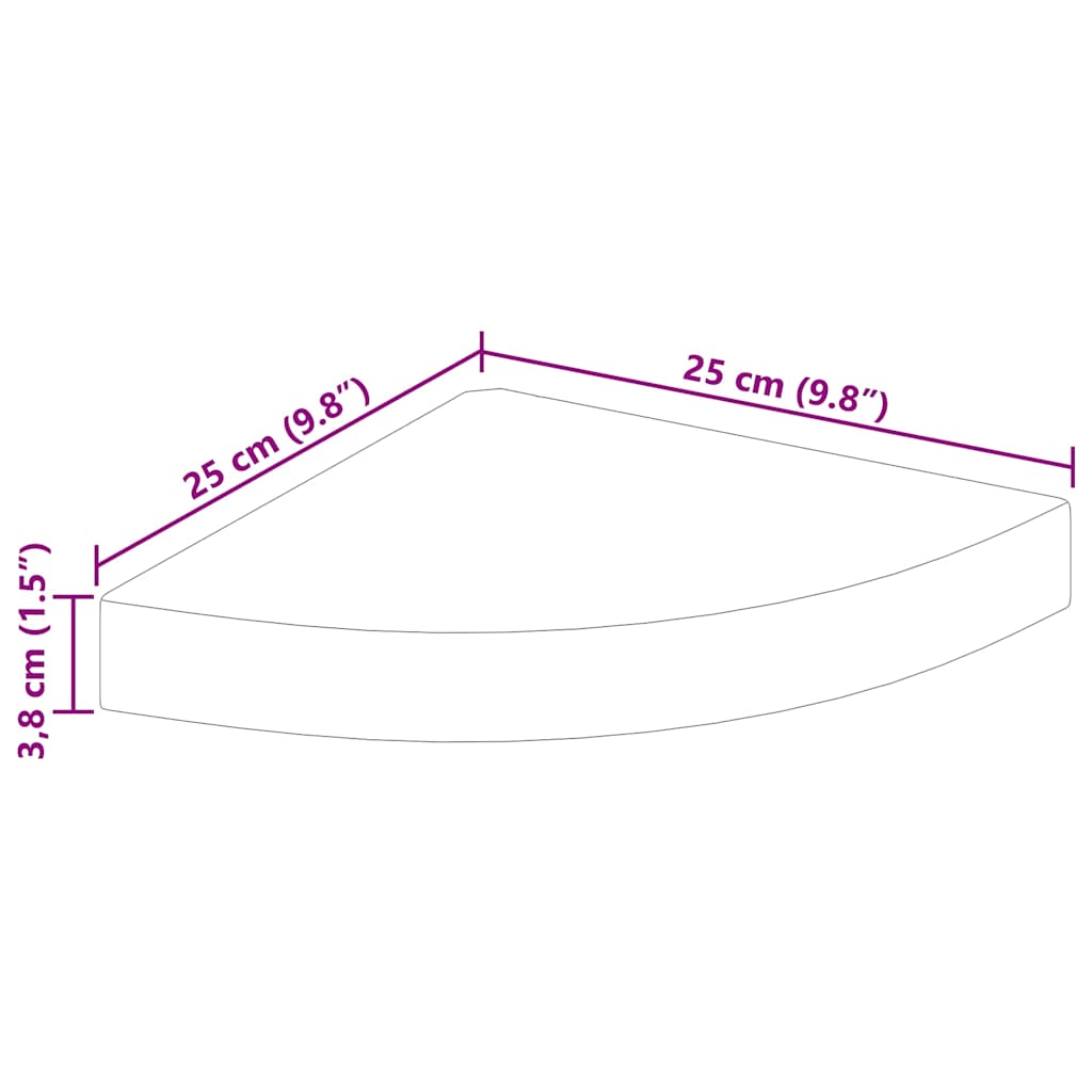 vidaXL Étagère d'angle murale aspect chêne et blanc 25x25x3,8 cm MDF