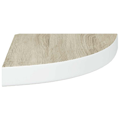 vidaXL Étagère d'angle murale 2 pcs Chêne et blanc 25x25x3,8 cm MDF