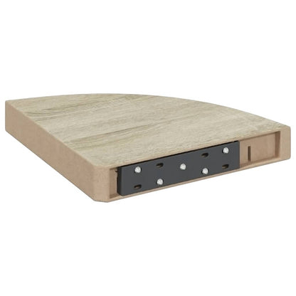 vidaXL Étagère d'angle murale 2 pcs Chêne et blanc 25x25x3,8 cm MDF
