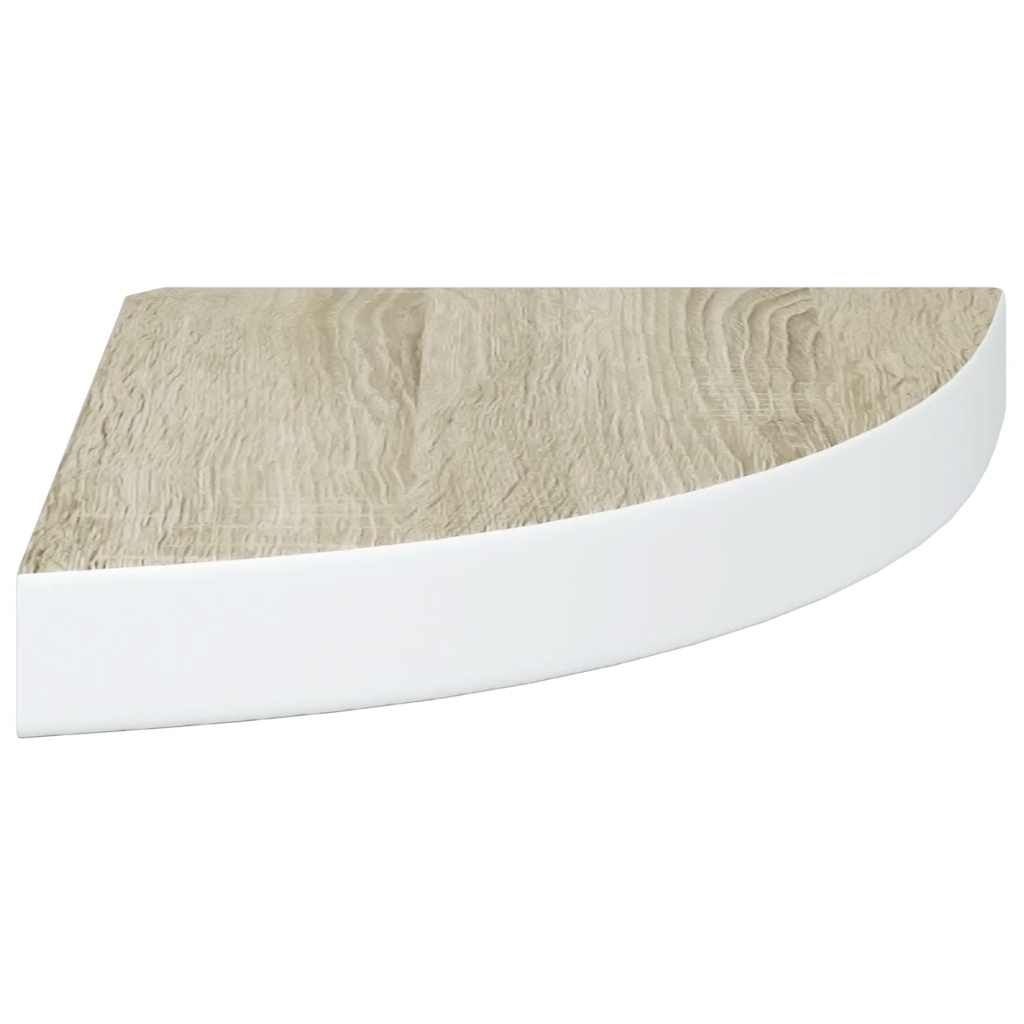 vidaXL Étagères flottantes d'angle 4 pcs Aspect chêne et blanc 25x25x3,8 cm MDF