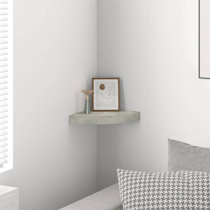vidaXL Étagère d'angle murale Gris béton 25x25x3,8 cm MDF