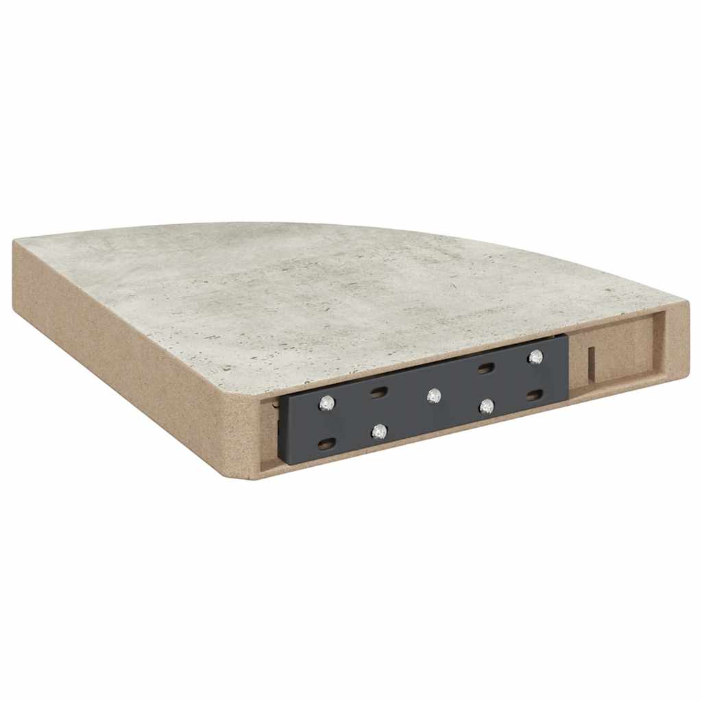 vidaXL Étagère d'angle murale Gris béton 25x25x3,8 cm MDF