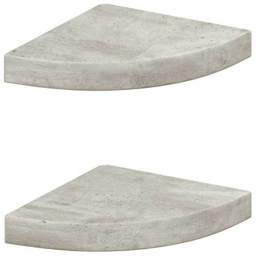 vidaXL Étagères d'angle flottantes 2 pcs Gris béton 25x25x3,8 cm MDF