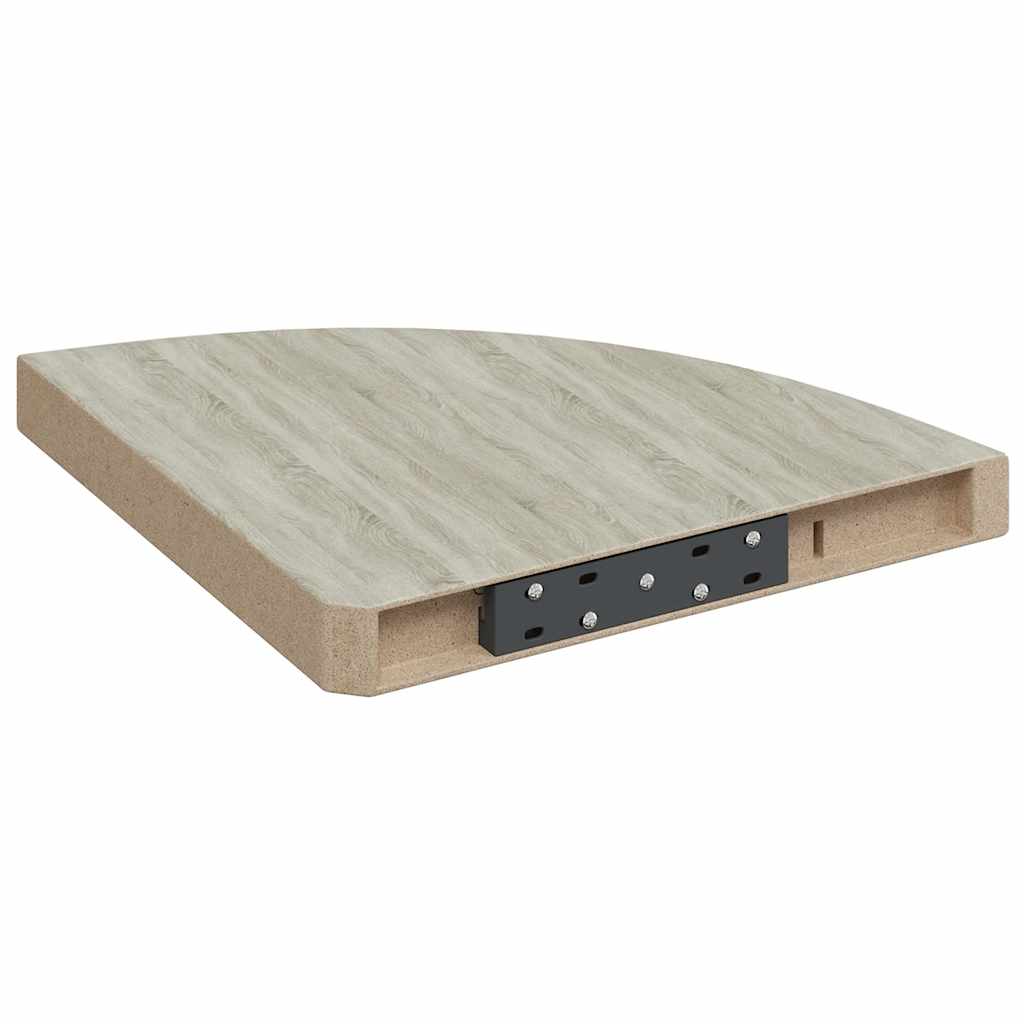 vidaXL Étagère d'angle murale aspect chêne et blanc 35x35x3,8 cm MDF