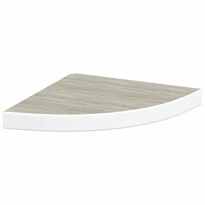 vidaXL Étagères flottantes d'angle 2 pcs Aspect chêne et blanc 35x35x3,8 cm MDF