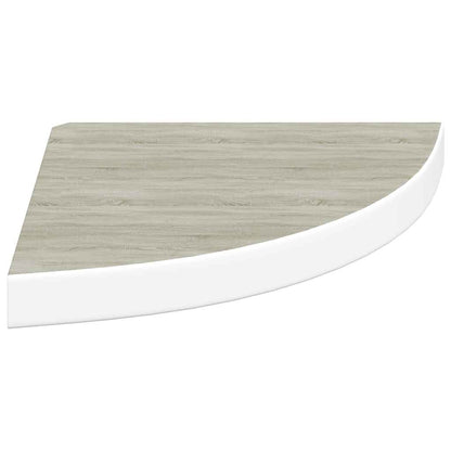 vidaXL Étagères flottantes d'angle 2 pcs Aspect chêne et blanc 35x35x3,8 cm MDF