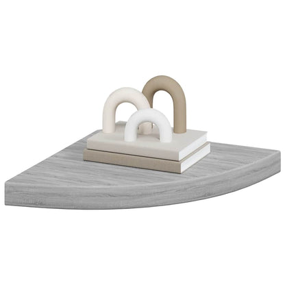 vidaXL Étagère d'angle murale Gris béton 35x35x3,8 cm MDF
