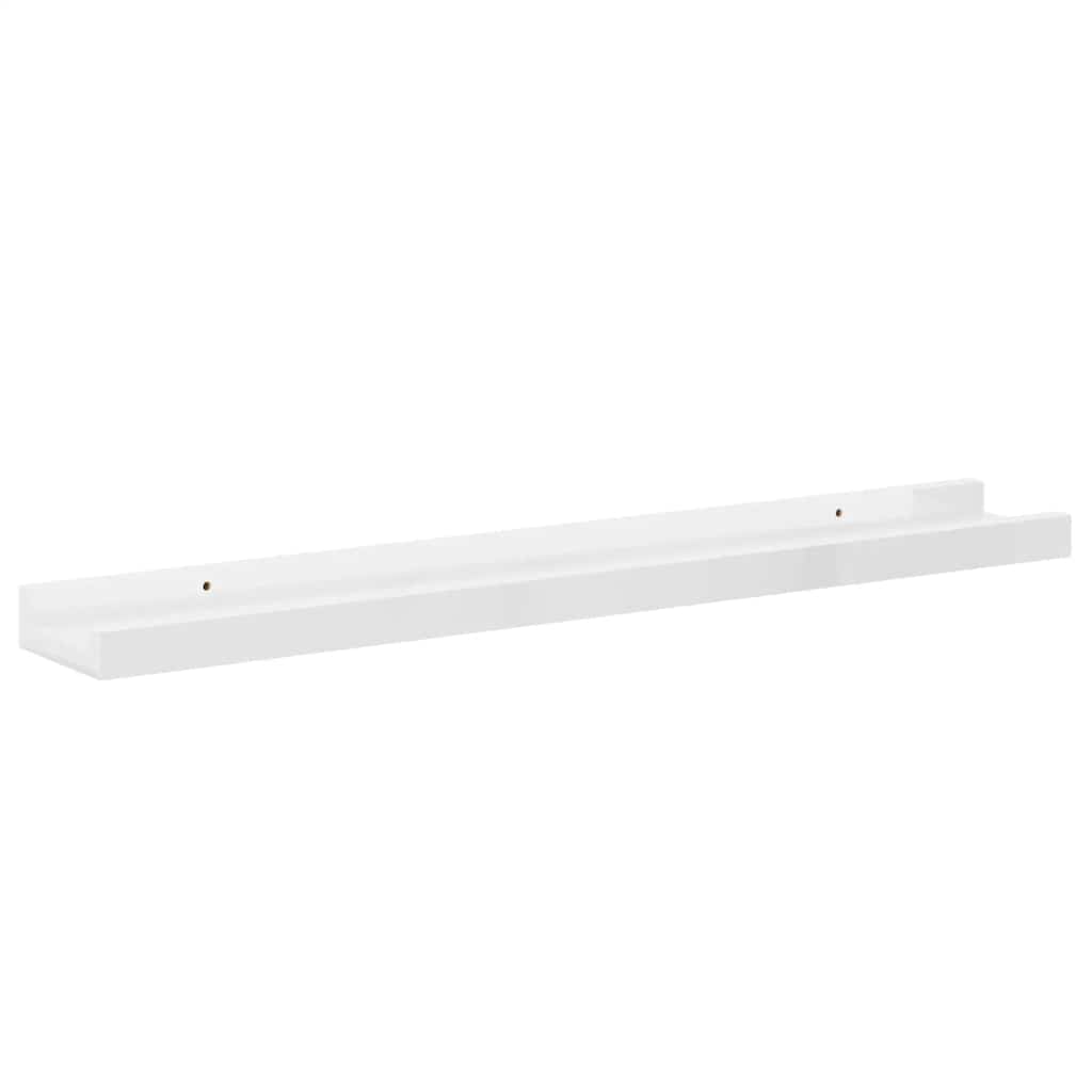 vidaXL Wandregale 2 Stk. Hochglanz-Weiß 60x9x3 cm