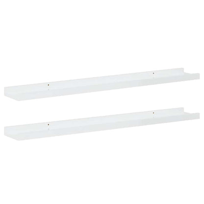 vidaXL Wandregale 2 Stk. Hochglanz-Weiß 80x9x3 cm