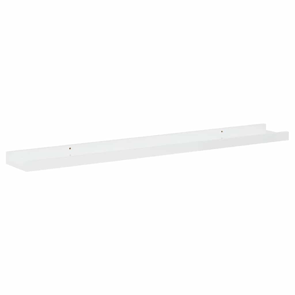 vidaXL Wandregale 2 Stk. Hochglanz-Weiß 80x9x3 cm