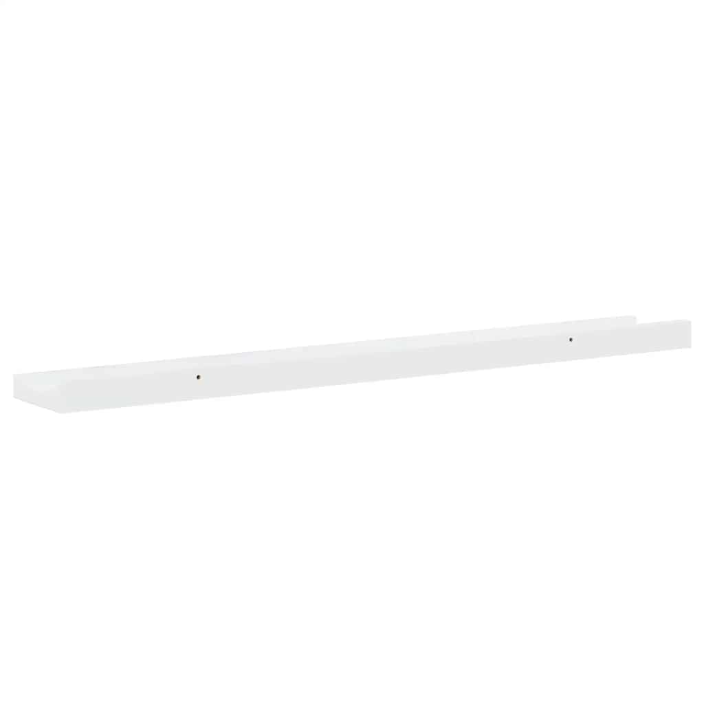 vidaXL Wandregale 2 Stk. Hochglanz-Weiß 80x9x3 cm