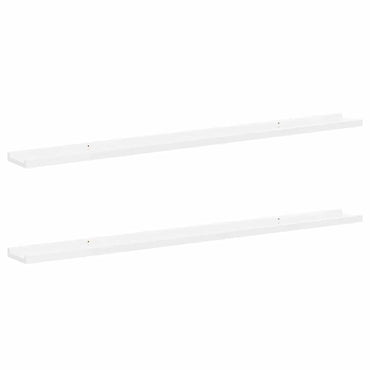 vidaXL Wandregale 2 Stk. Hochglanz-Weiß 115x9x3 cm