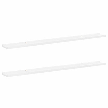 vidaXL Wandregale 2 Stk. Hochglanz-Weiß 115x9x3 cm