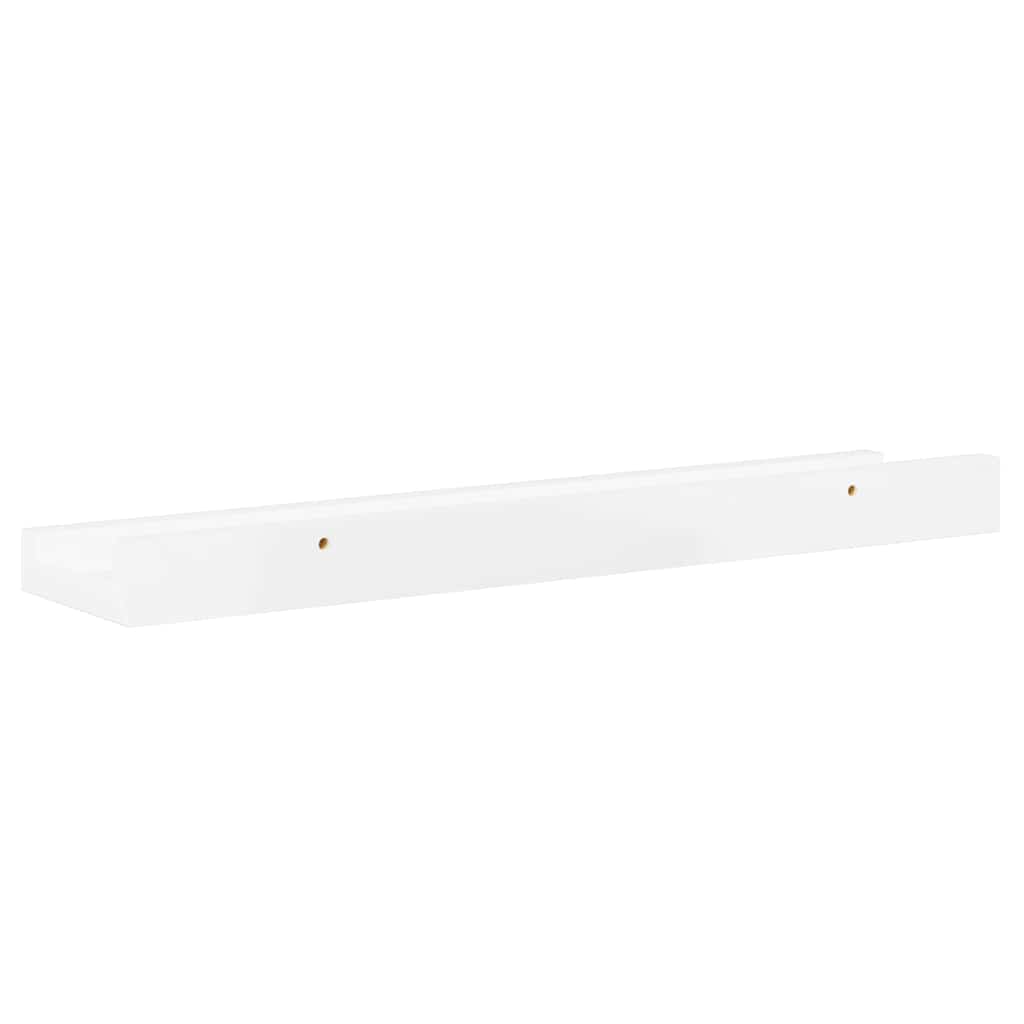 vidaXL Wandregale 4 Stk. Hochglanz-Weiß 40x9x3 cm