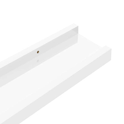 vidaXL Wandregale 4 Stk. Hochglanz-Weiß 40x9x3 cm
