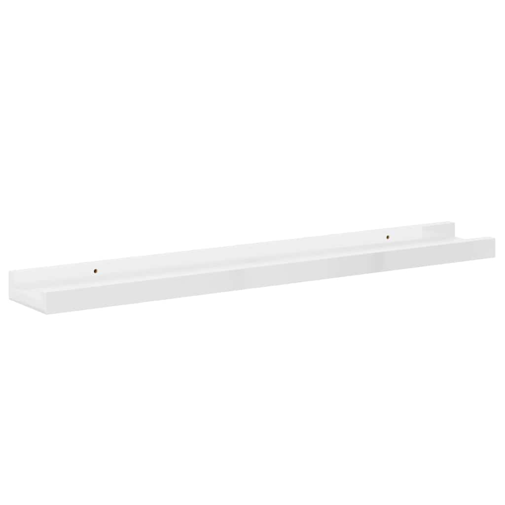 vidaXL Wandregale 4 Stk. Hochglanz-Weiß 60x9x3 cm