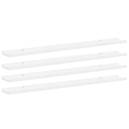 vidaXL Étagères murales 4 pcs Blanc brillant 100x9x3 cm