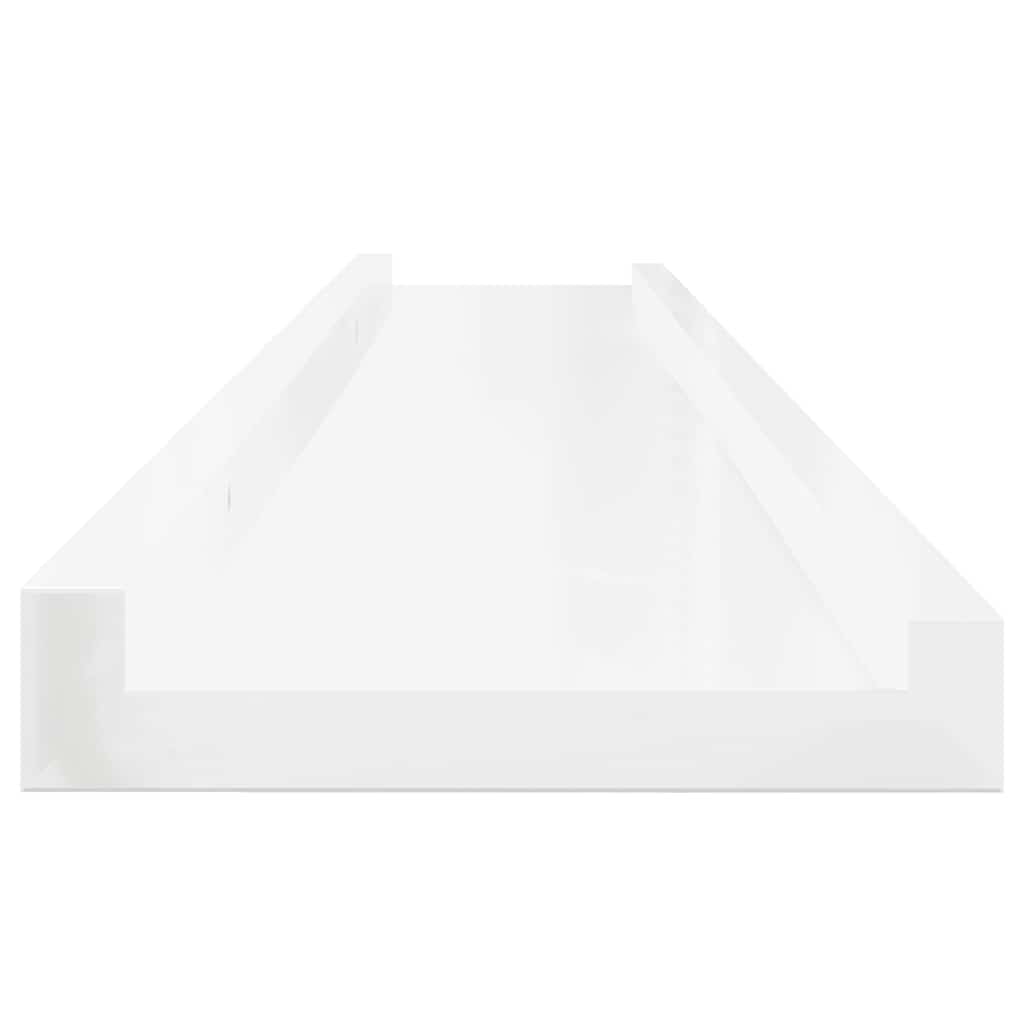vidaXL Étagères murales 4 pcs Blanc brillant 100x9x3 cm