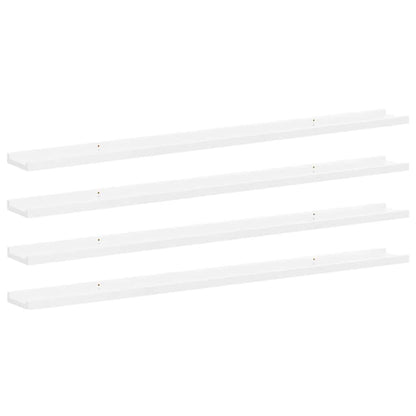 vidaXL Wandregale 4 Stk. Hochglanz-Weiß 115x9x3 cm