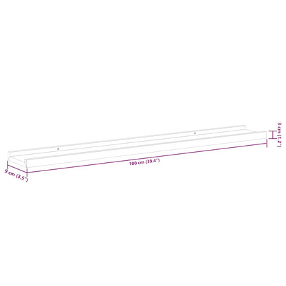 vidaXL Wandregale 2 Stk. Weiß 100x9x3 cm